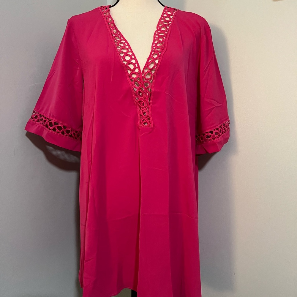 Embellished Pink Tunic with Boxy Relaxed Fit